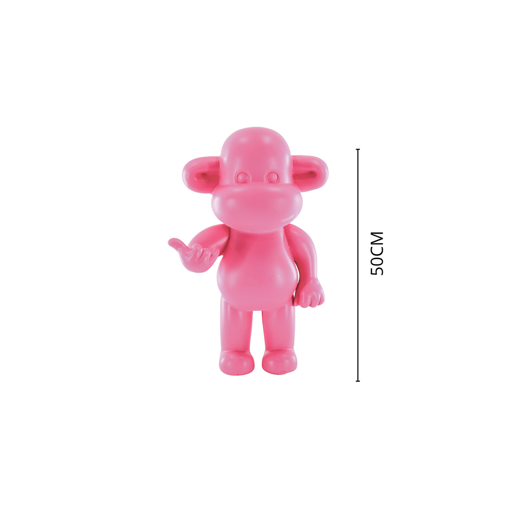 Ornament - Hanging Loose Monkey Figurine 'The Legend' - Poly resin - Pink - 33x21x50cm