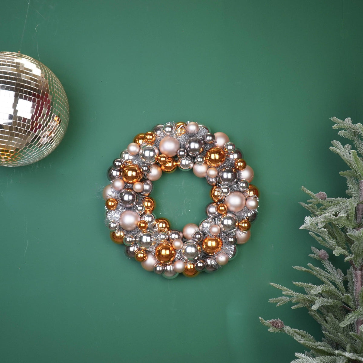 Couronne de Noël - Boules de Noël - Champagne