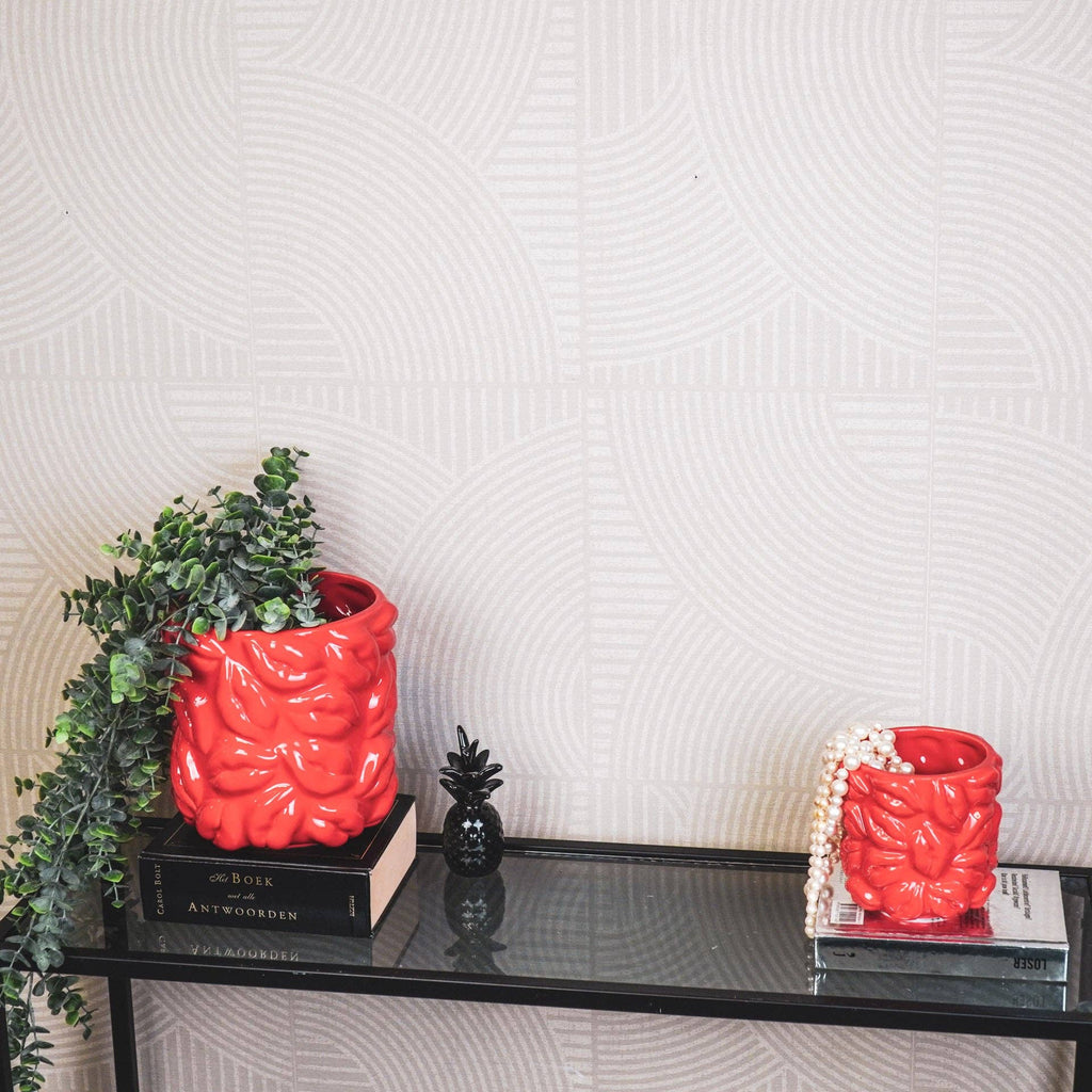 Vaso - Baci - Ceramica - Rosso - 17,5x17,5x17,5cm