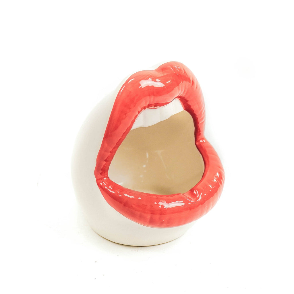 Vaso - Bordo - Ceramica - Rosso/Bianco - 10x10x12