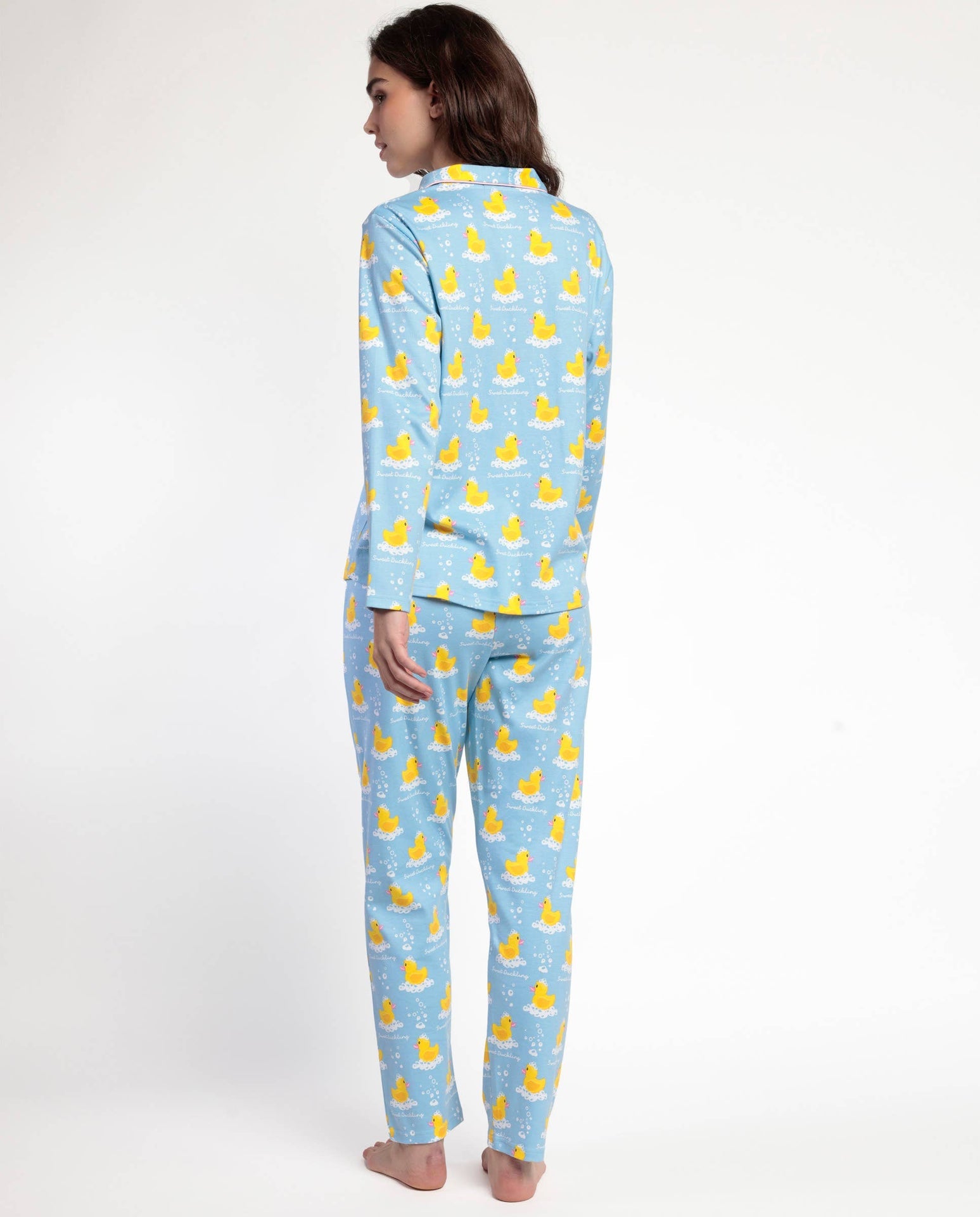 Pyjama à manches longues ouvert Femme - Canard « Sweet Duckling”