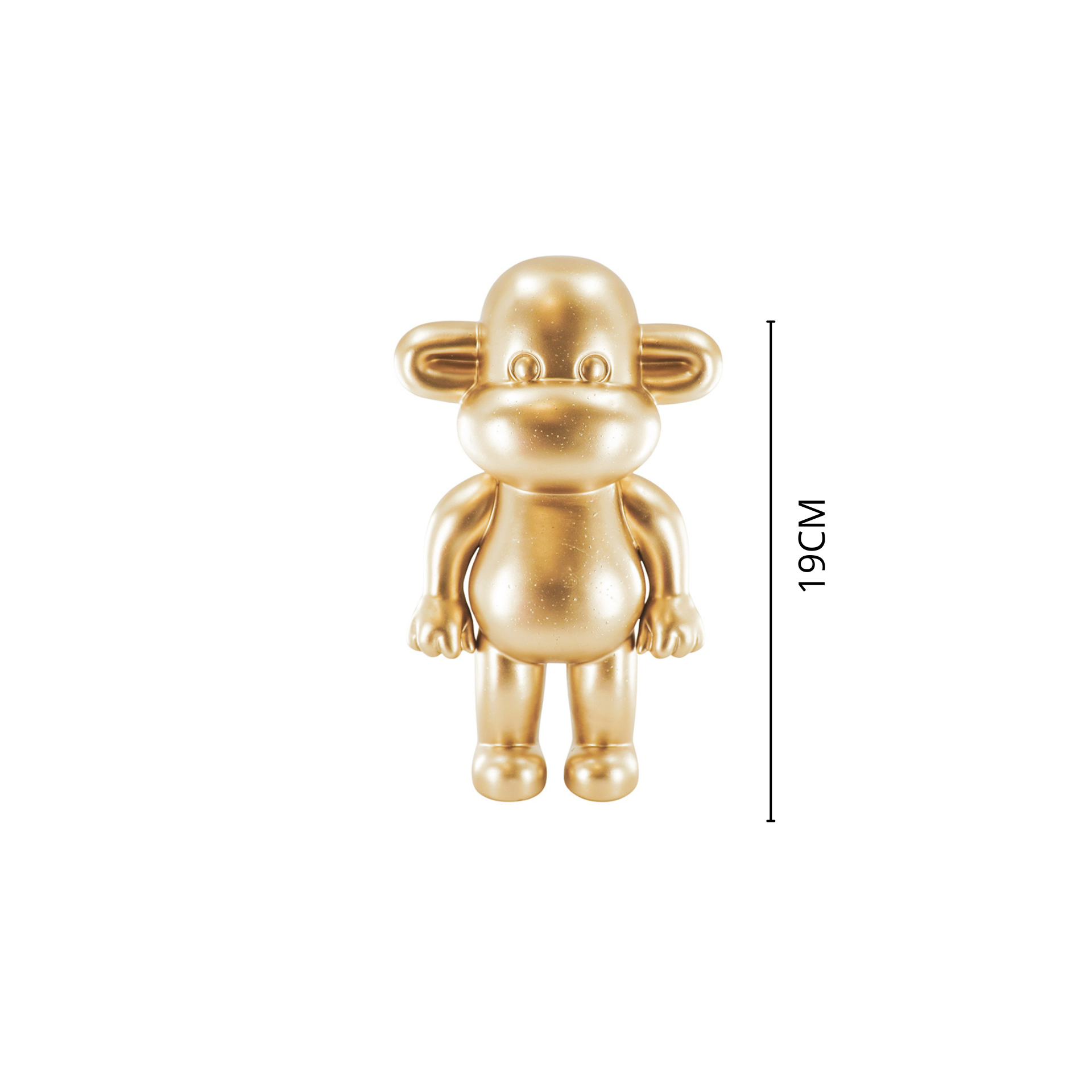 Ornamento - Statuetta Scimmia 'La Leggenda' - Resina - Oro - 11x7x19cm