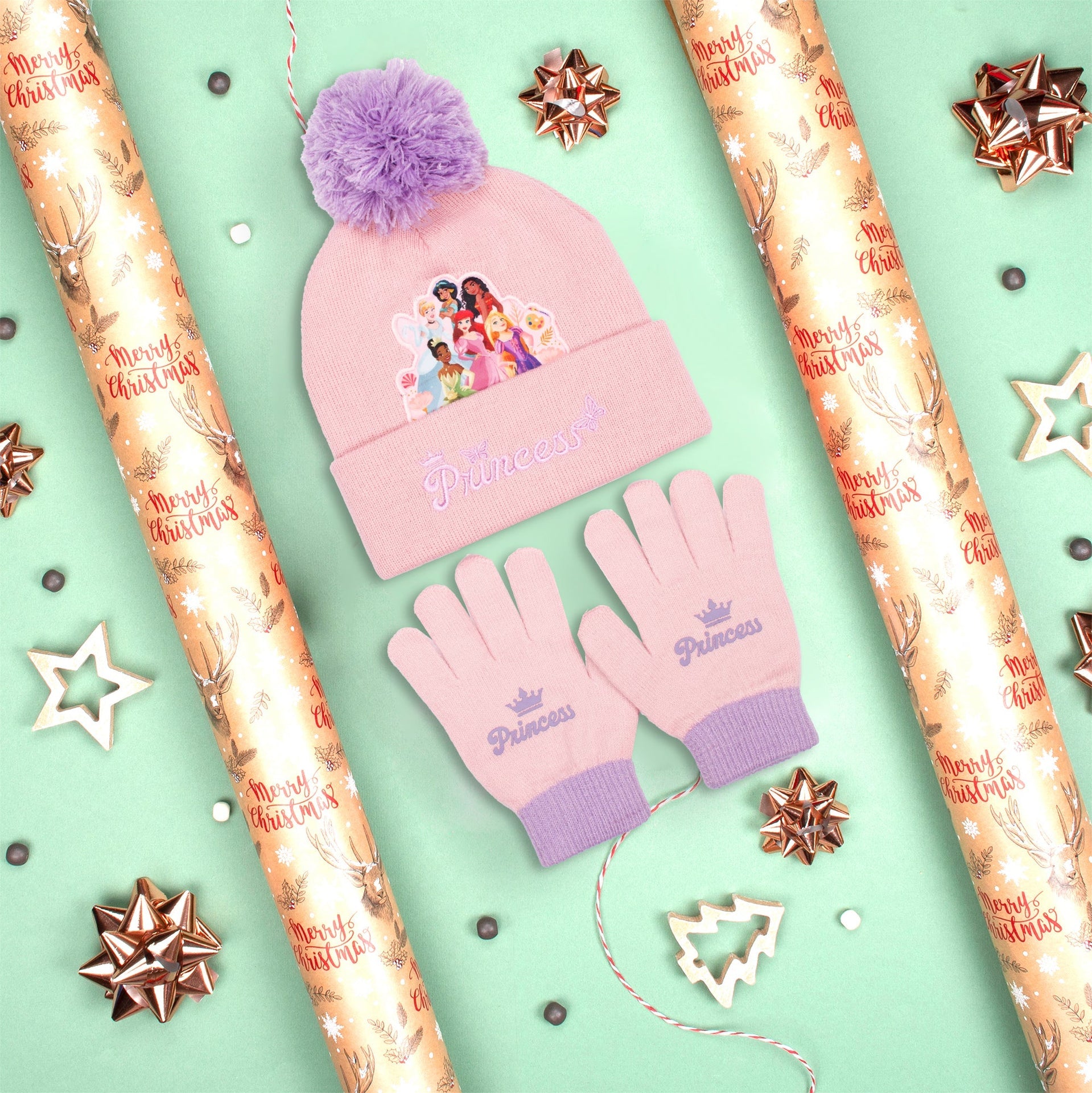 Ensemble bonnet et gants – Disney Princesses Winter Set for Girls