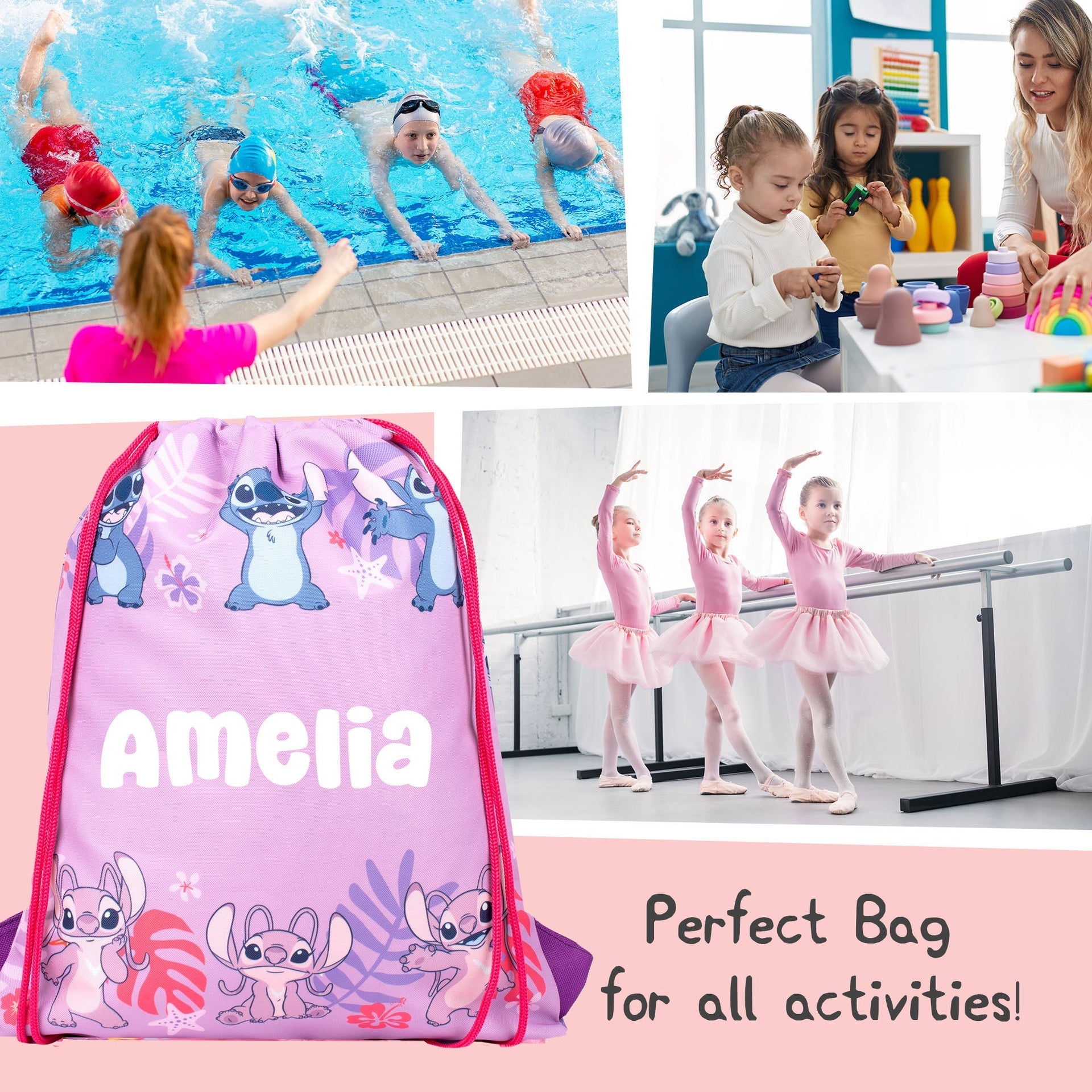 Sac à cordon – Official Disney Stitch & Angel | PE Bag | Fringoo