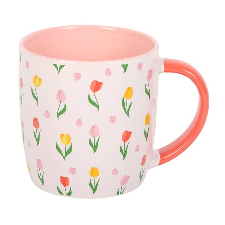 Tazza con motivo a tulipani