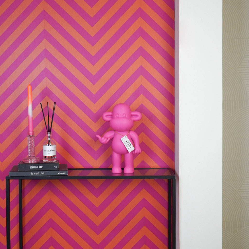 Ornament - Hanging Loose Monkey Figurine 'The Legend' - Polyresin - Pink - 20.5x13.5x35cm