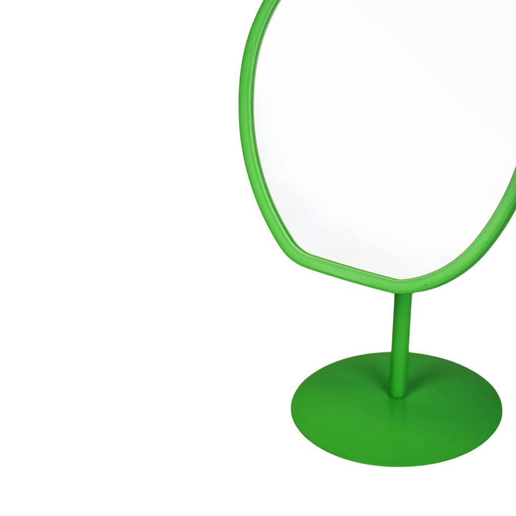 Specchio per il trucco - Rotondo - Verde - 16,5x12x31,5cm