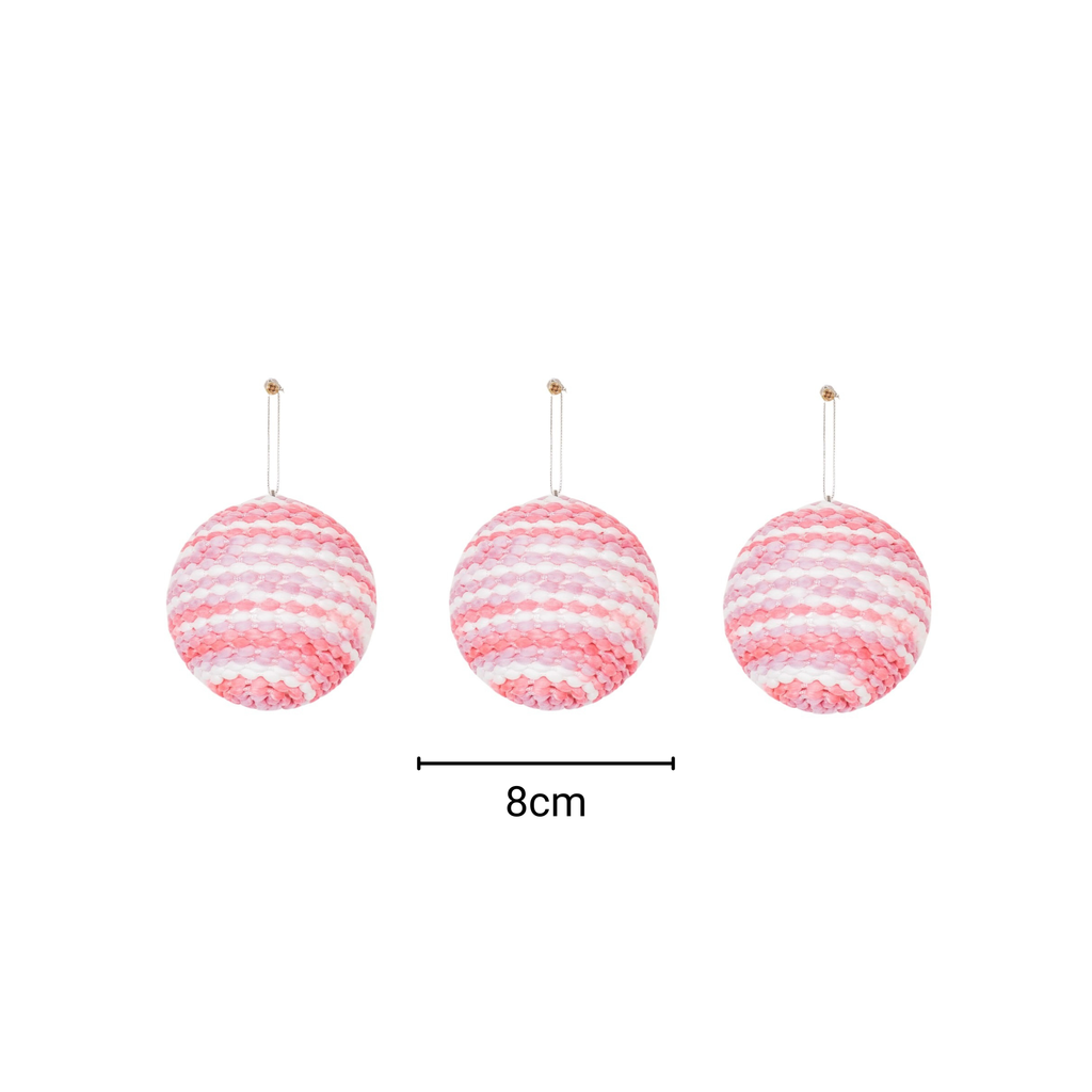 Appendiabiti di Natale, palline di Natale, schiuma, rosa fluorescente, S3, 8 cm