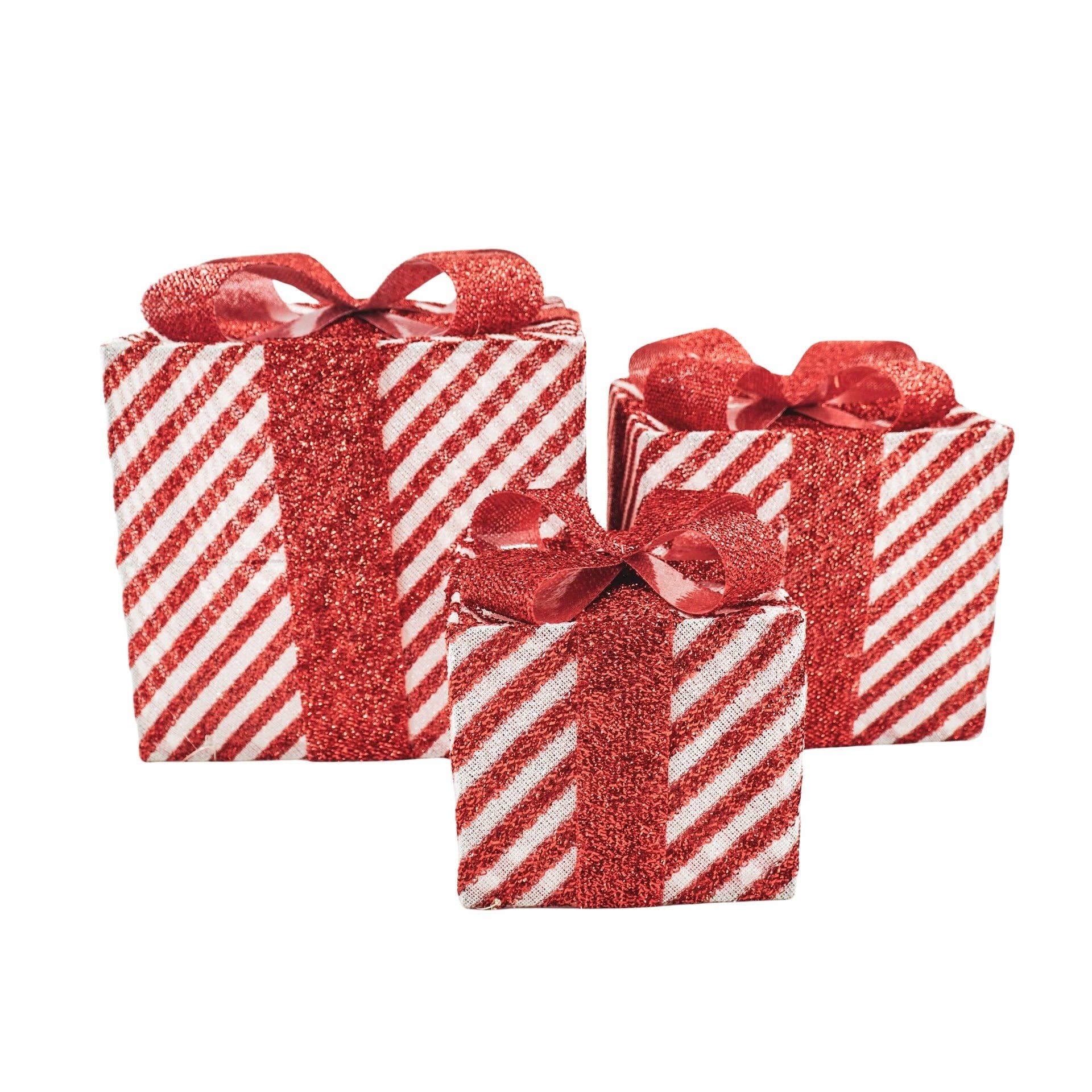 Regalo di Natale a LED - S3 - Polistirolo - Rosso/Bianco-15/20/25cm