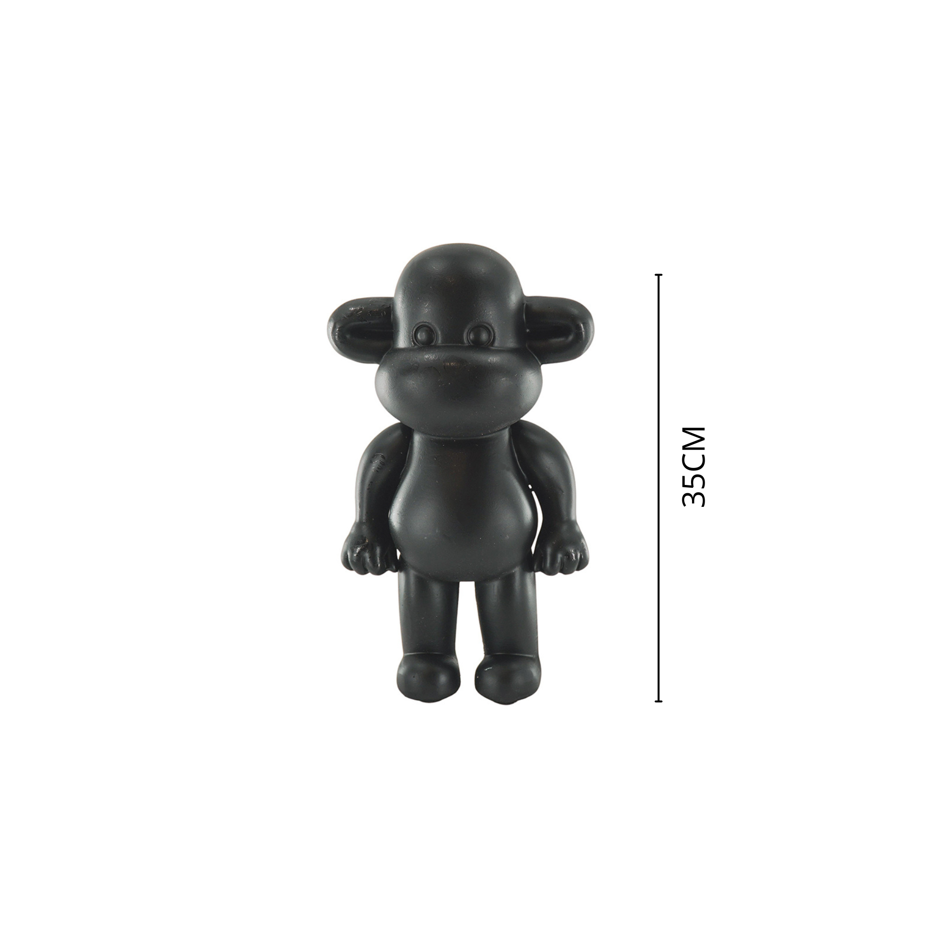 Ornamento - Statuetta Scimmia 'La Leggenda' - Poliresina - Nero - 20,5x13,5x35 cm