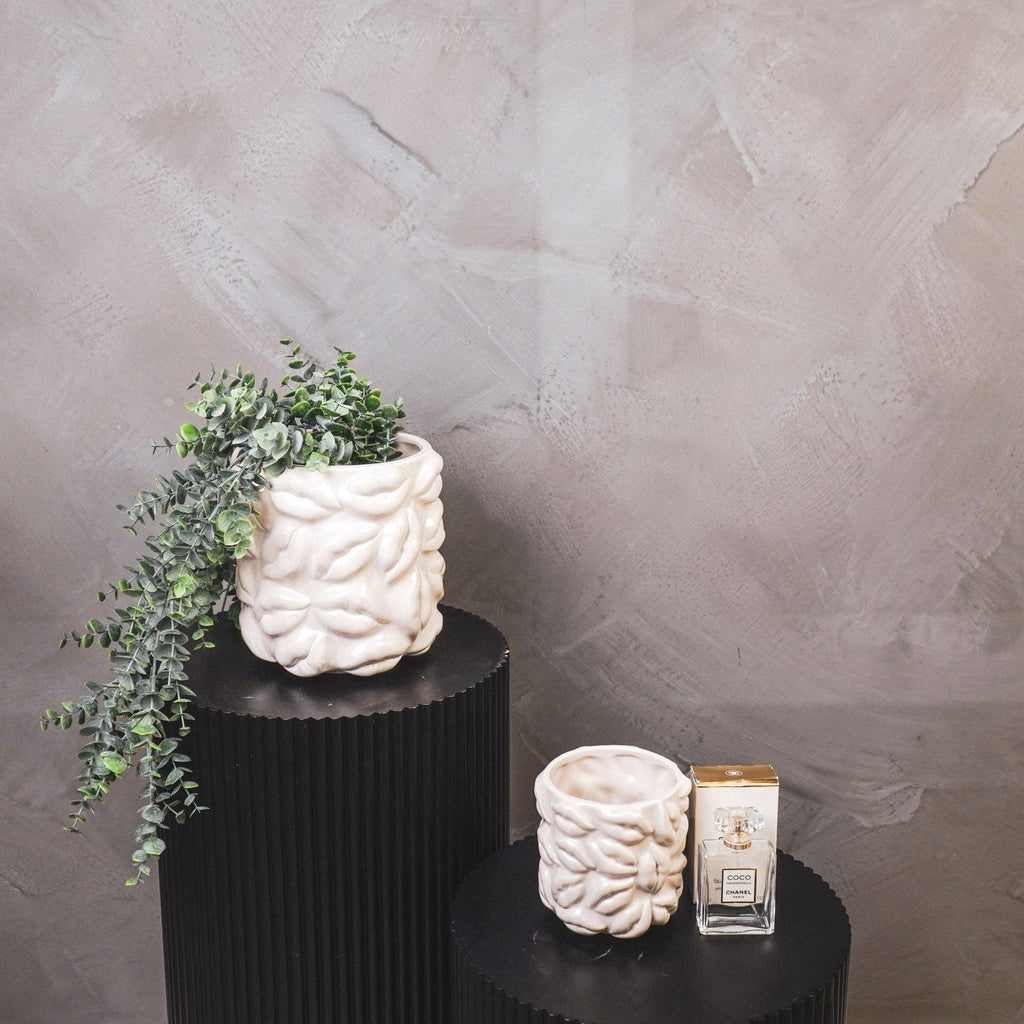 Vaso - Baci - Ceramica - Beige - 11x11x11,5cm