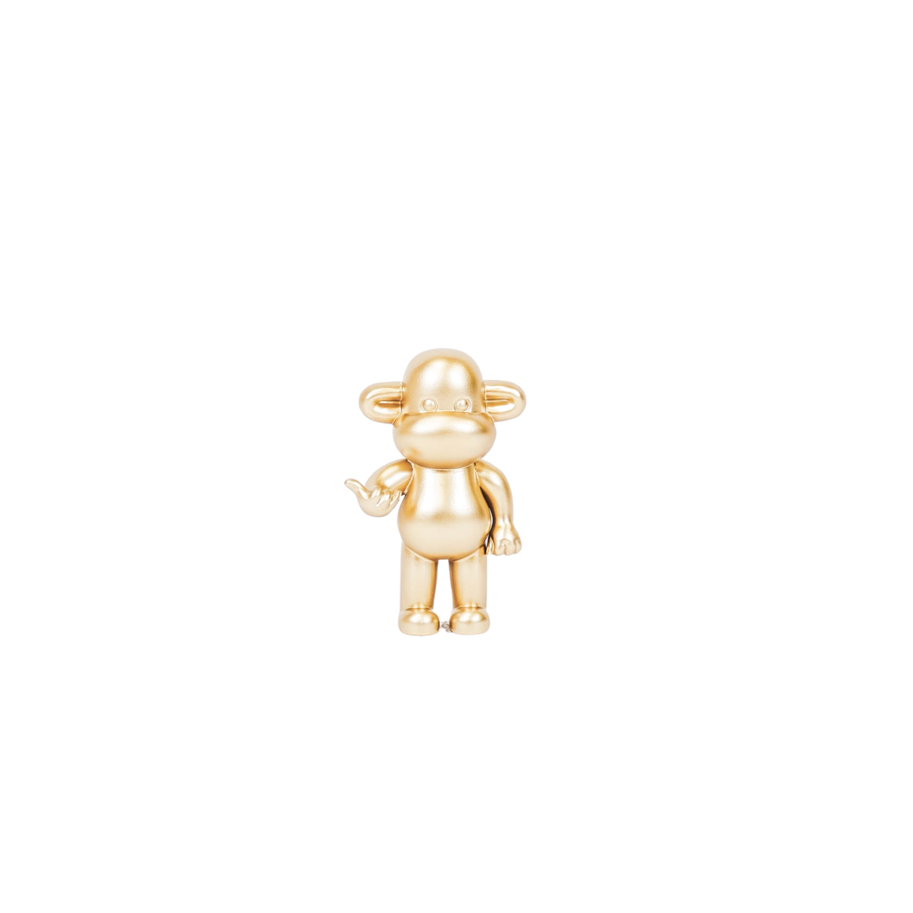 Ornamento - Statuetta Scimmia Hang Loose "La Leggenda" - Poliresina - Oro - 11x7x19cm