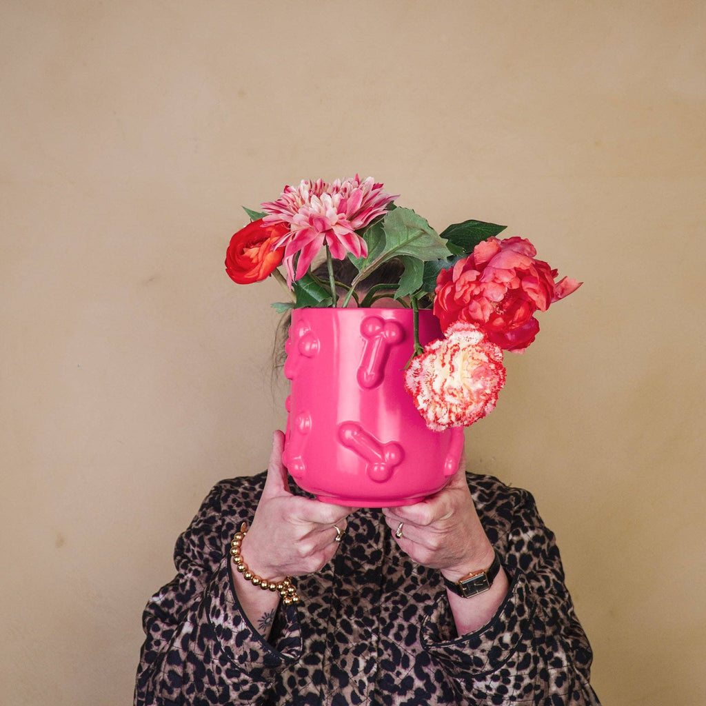 Vaso - Dick - Ceramica - Rosa - 17,5x17,5x17,5cm