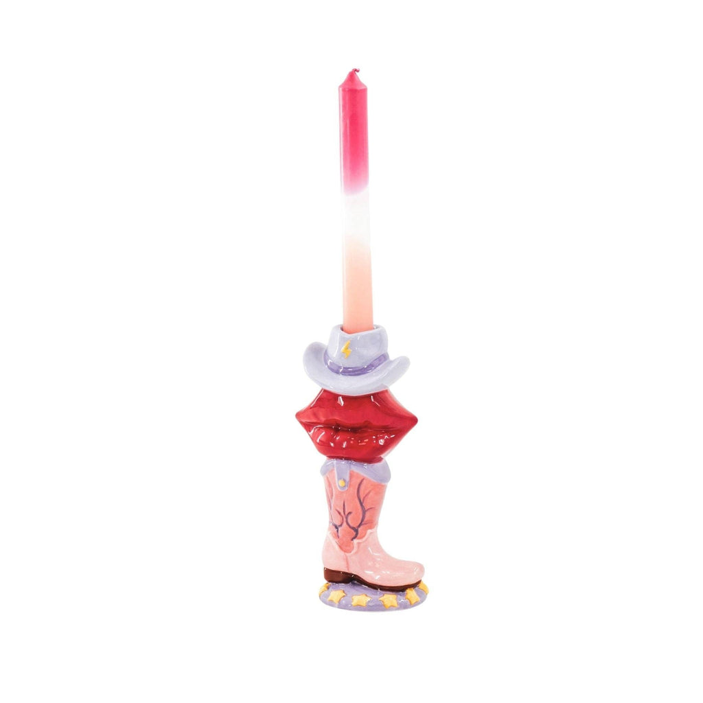 Portacandele - Stivale / Labbro / Cappello - Rosa / Rosso / Lilla - 10x8x20 cm