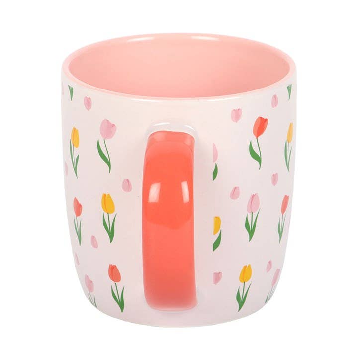 Tazza con motivo a tulipani