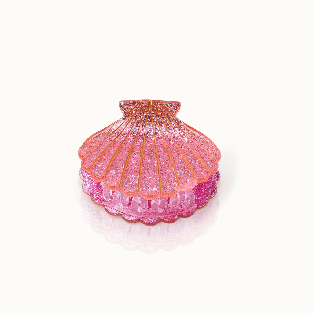 Pince à cheveux Coquillage Rose pailletée