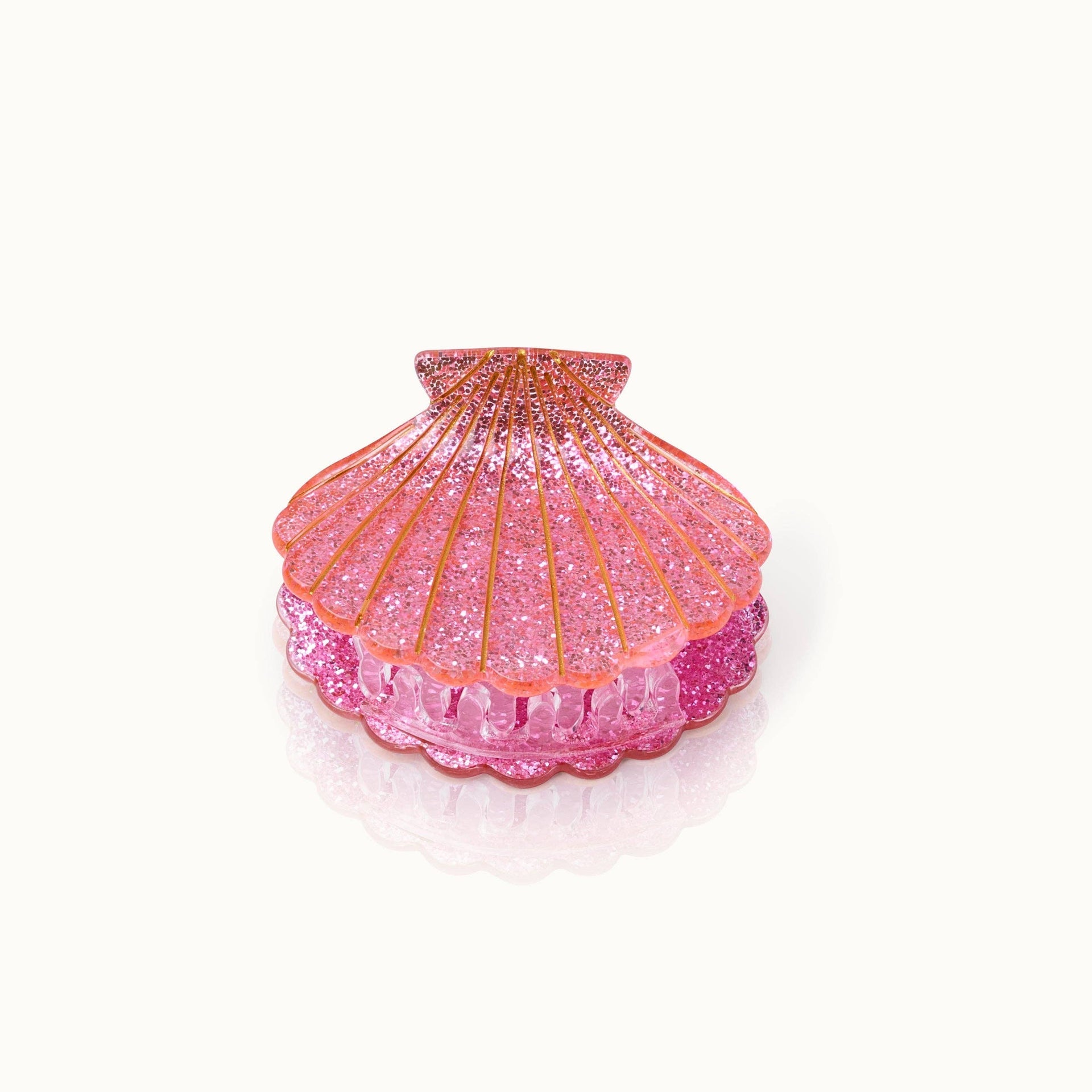 Pince à cheveux Coquillage Rose pailletée