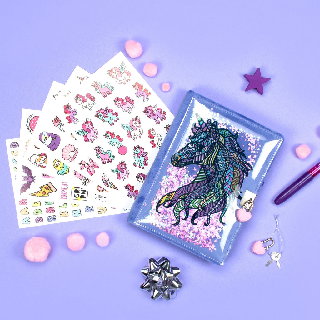 Carnet pailleté – licorne Mandala