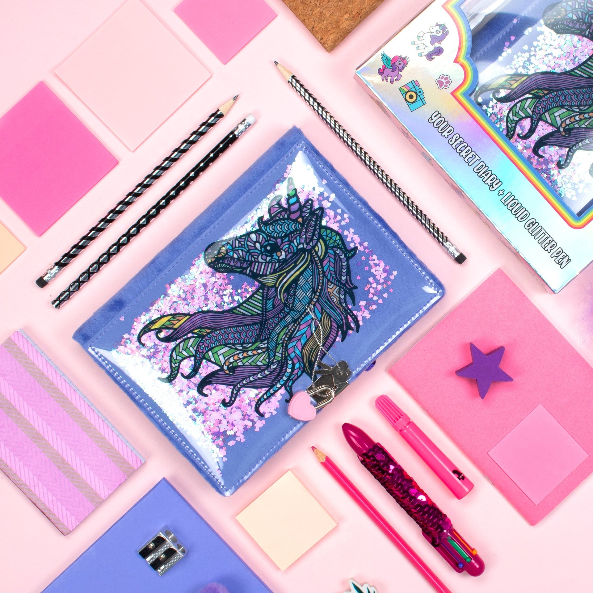 Carnet pailleté – licorne Mandala