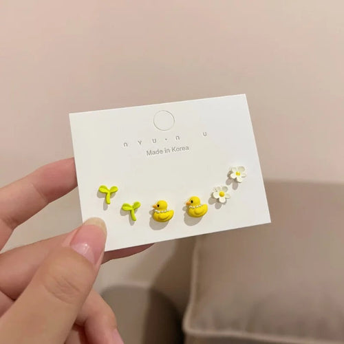 Orecchini Anatra Gialla Confezione da 3