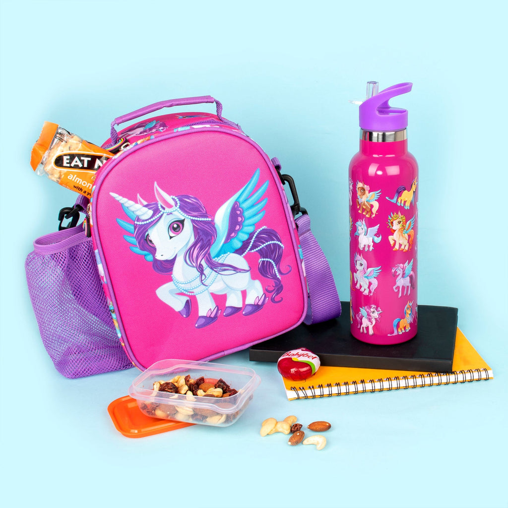 Gourde en acier inoxydable avec paille – Magic licorne