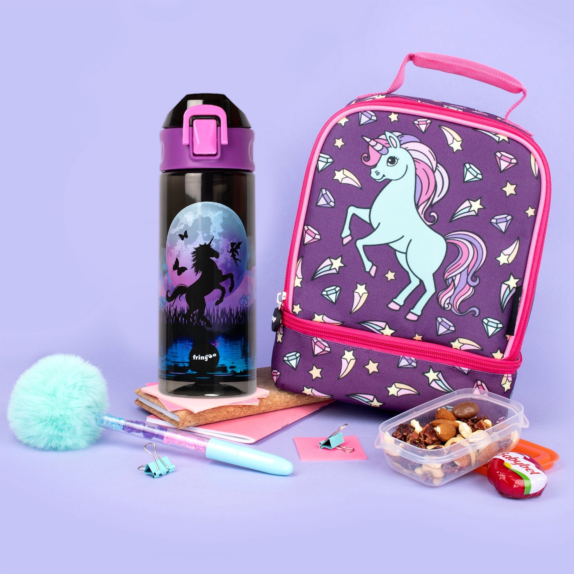 Gourde à bouchon rabattable – à bouchon rabattable 600ml – licorne Moon