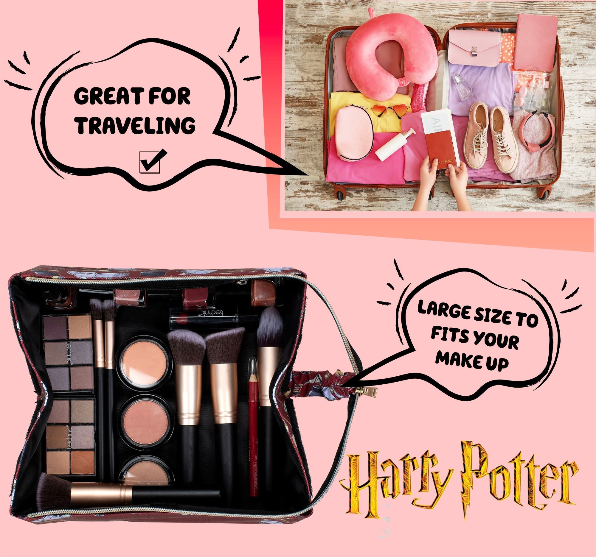 Trousse de maquillage – Harry Potter – Burgundy