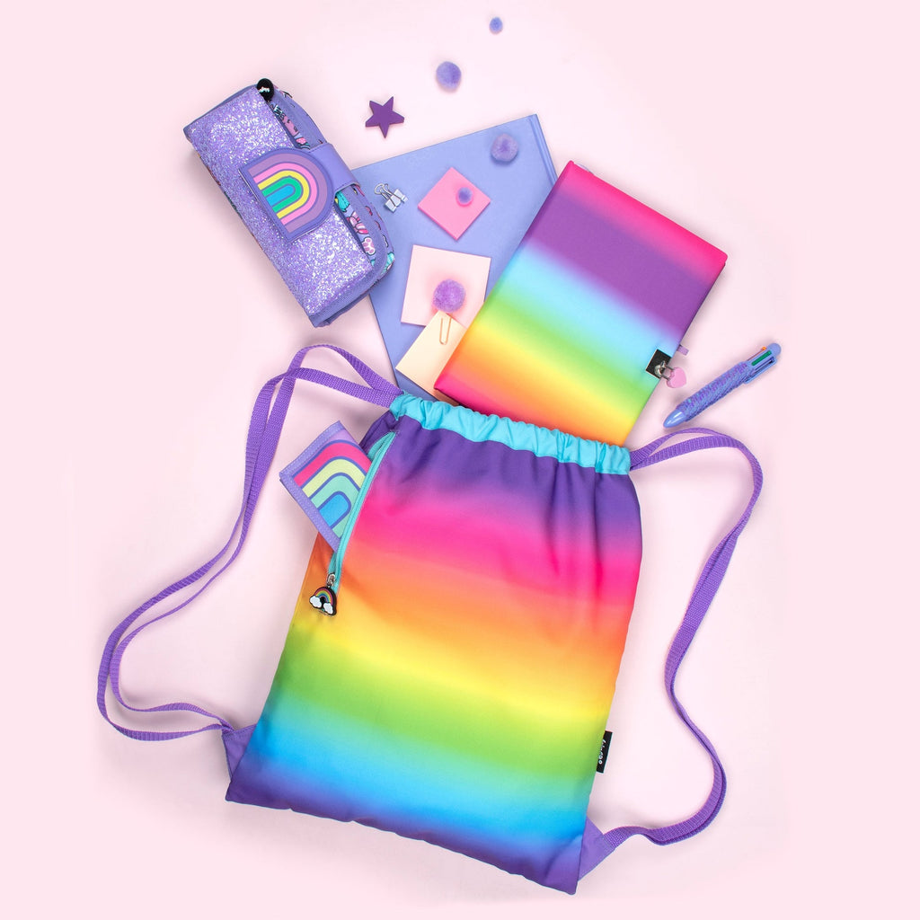 Sac à cordon avec bandoulière – arc-en-ciel