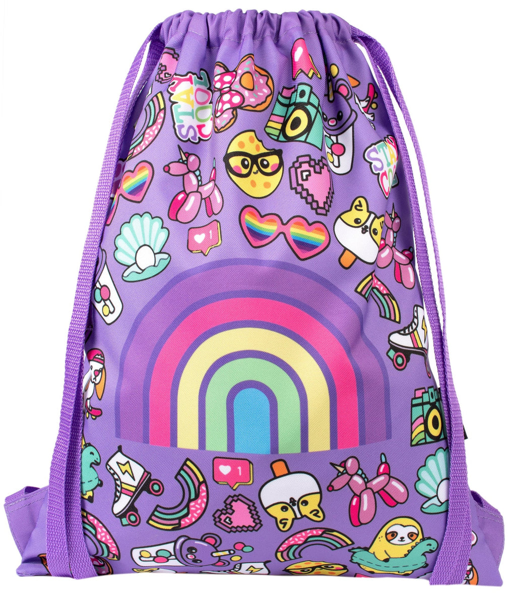 Sac à cordon avec bandoulière – arc-en-ciel Smile