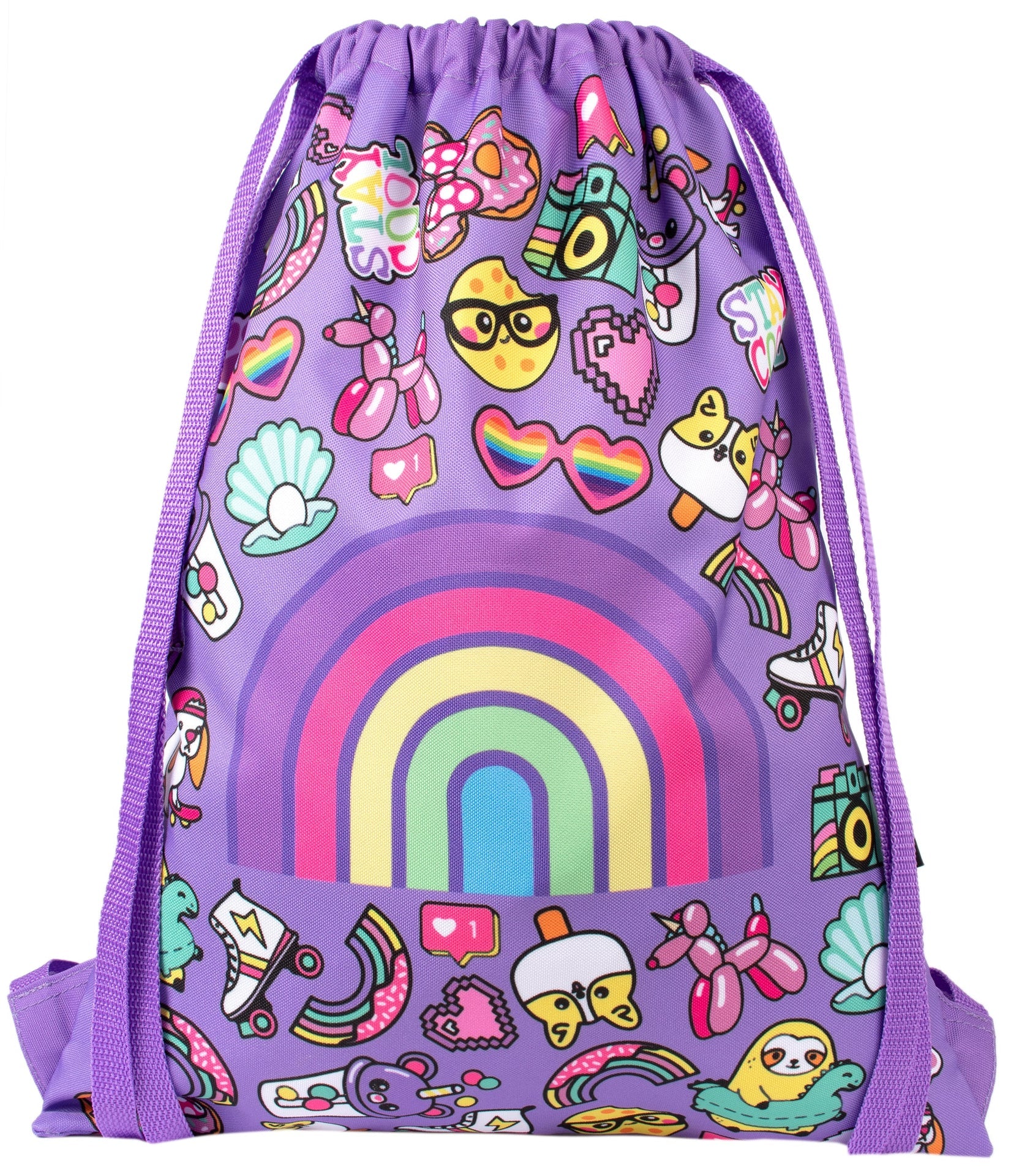 Sac à cordon avec bandoulière – arc-en-ciel Smile