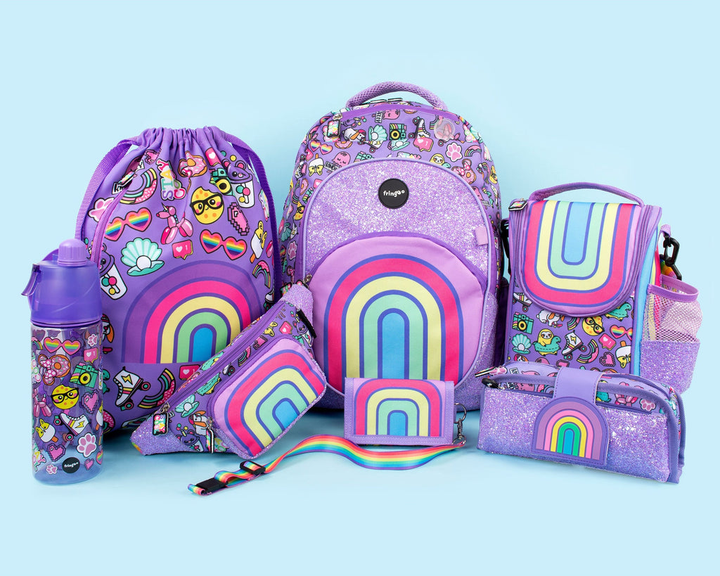 Sac à cordon avec bandoulière – arc-en-ciel Smile