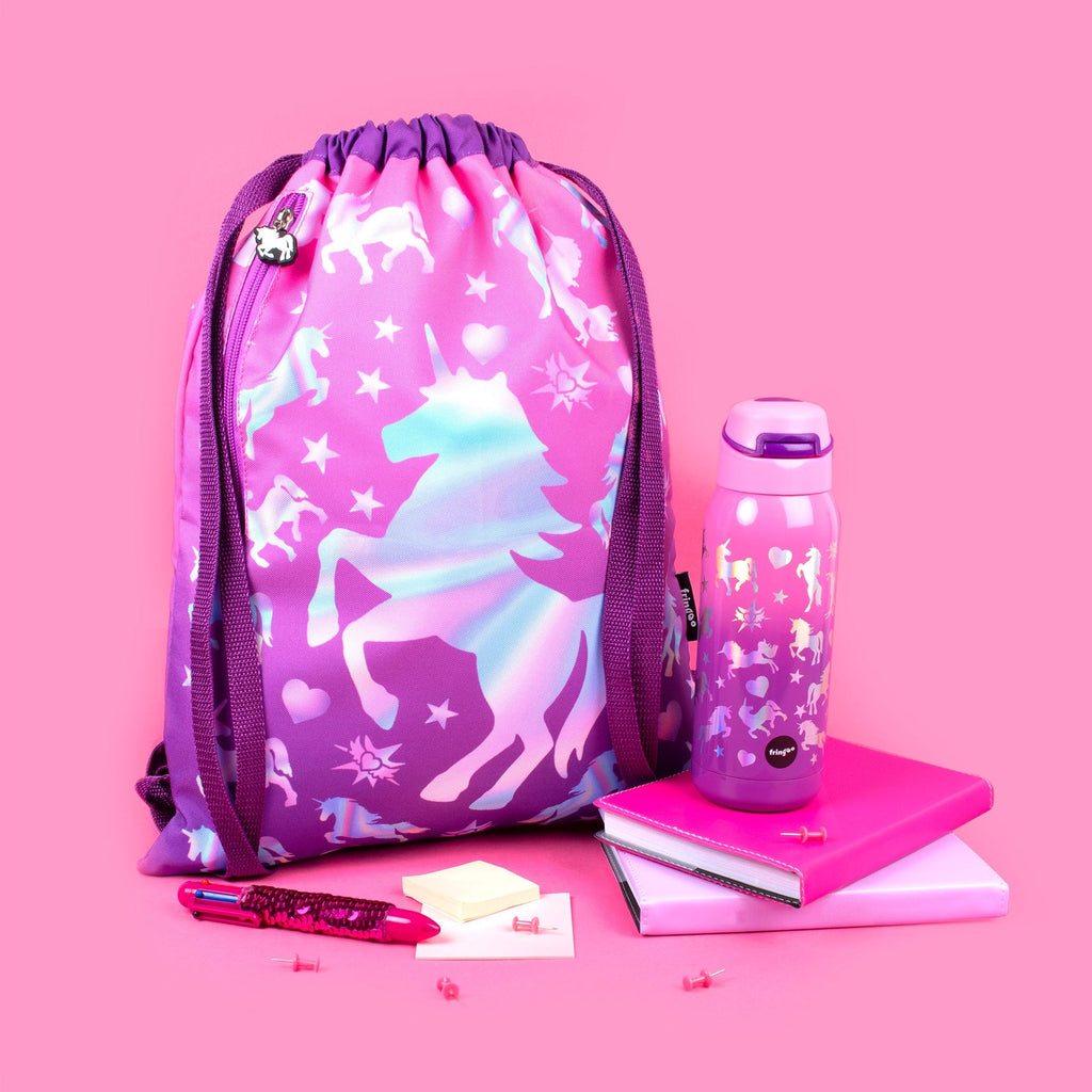 Sac à cordon avec bandoulière – licorne Ombre