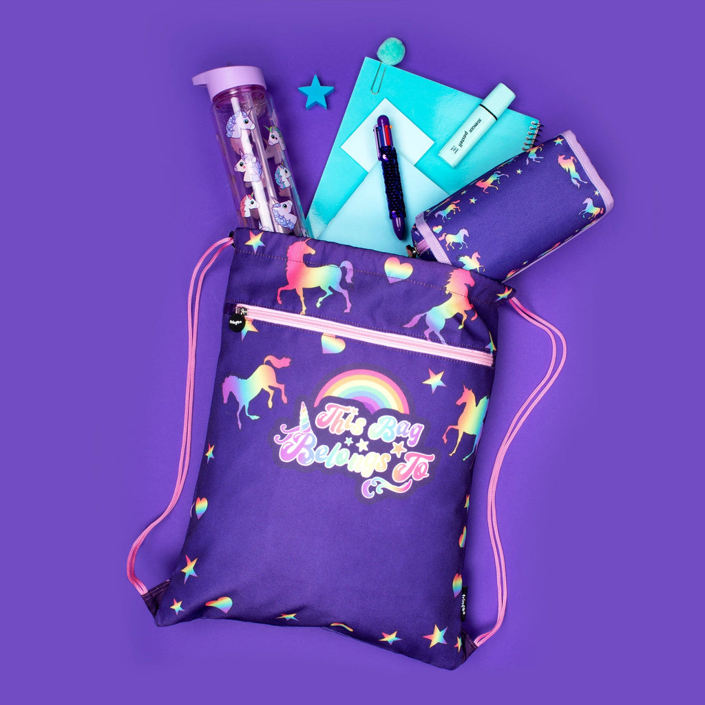 Trousse scolaire – violet licorne