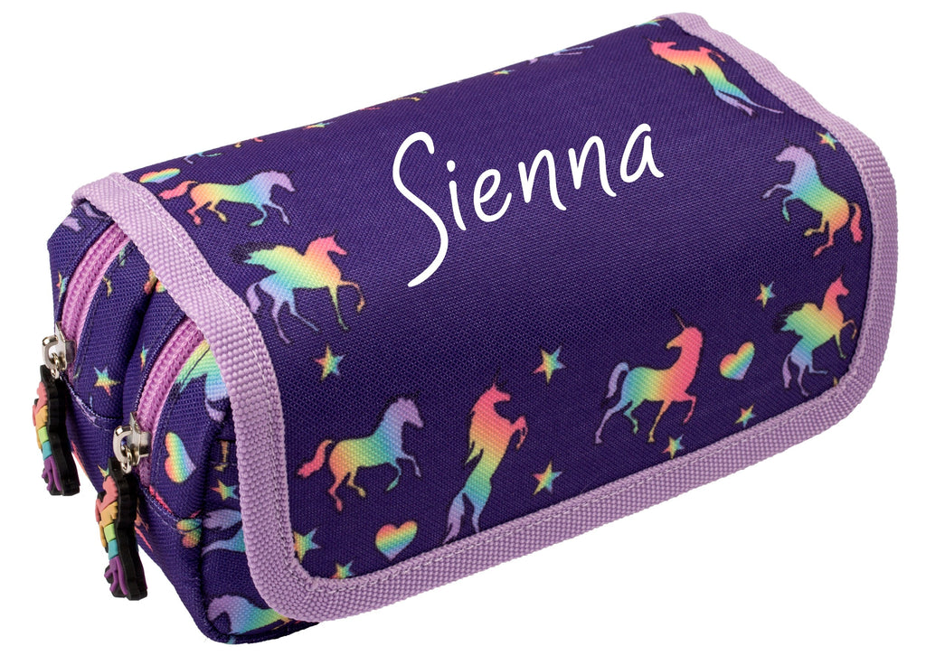 Trousse scolaire – violet licorne