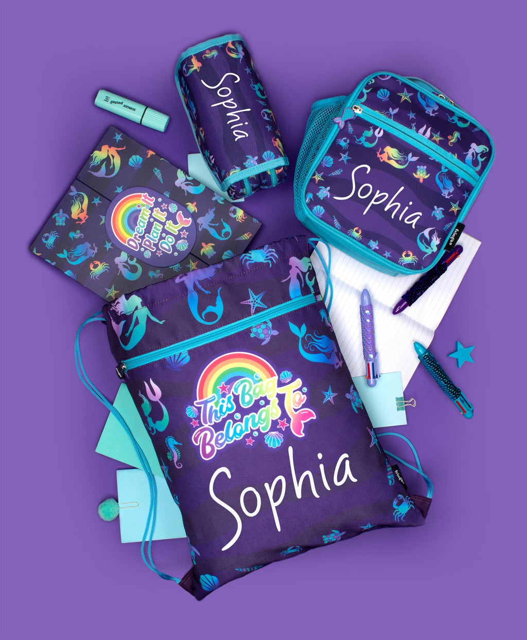Trousse scolaire – violet sirène