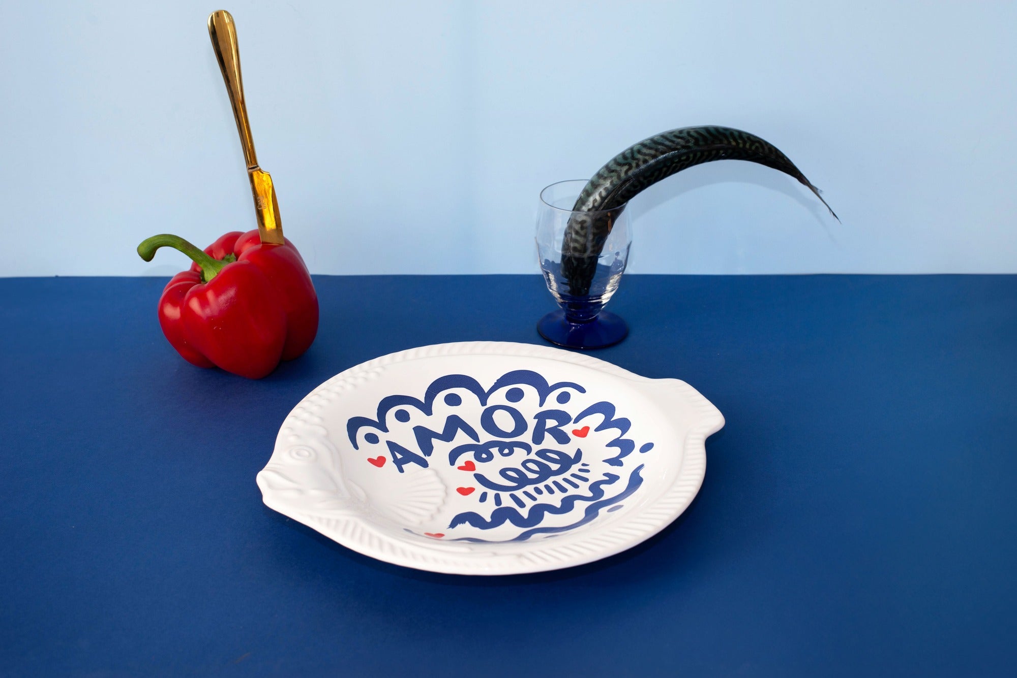 Plat poisson AMOR Pied de Poule – vue produit