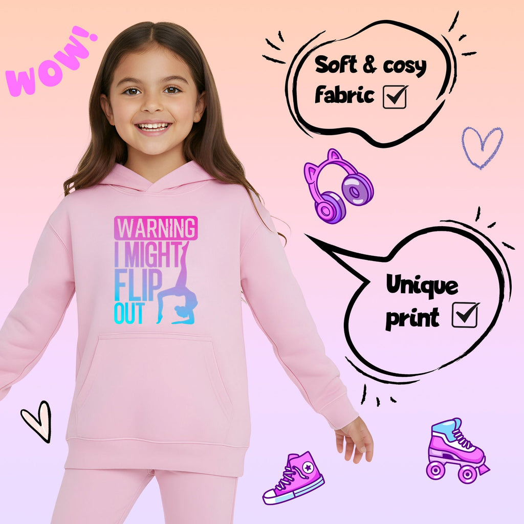 Sweat à capuche gymnastique – Fringoo Gymnastic for Cotton Rich Soft Hooded – Gymnastic Flip out- rose