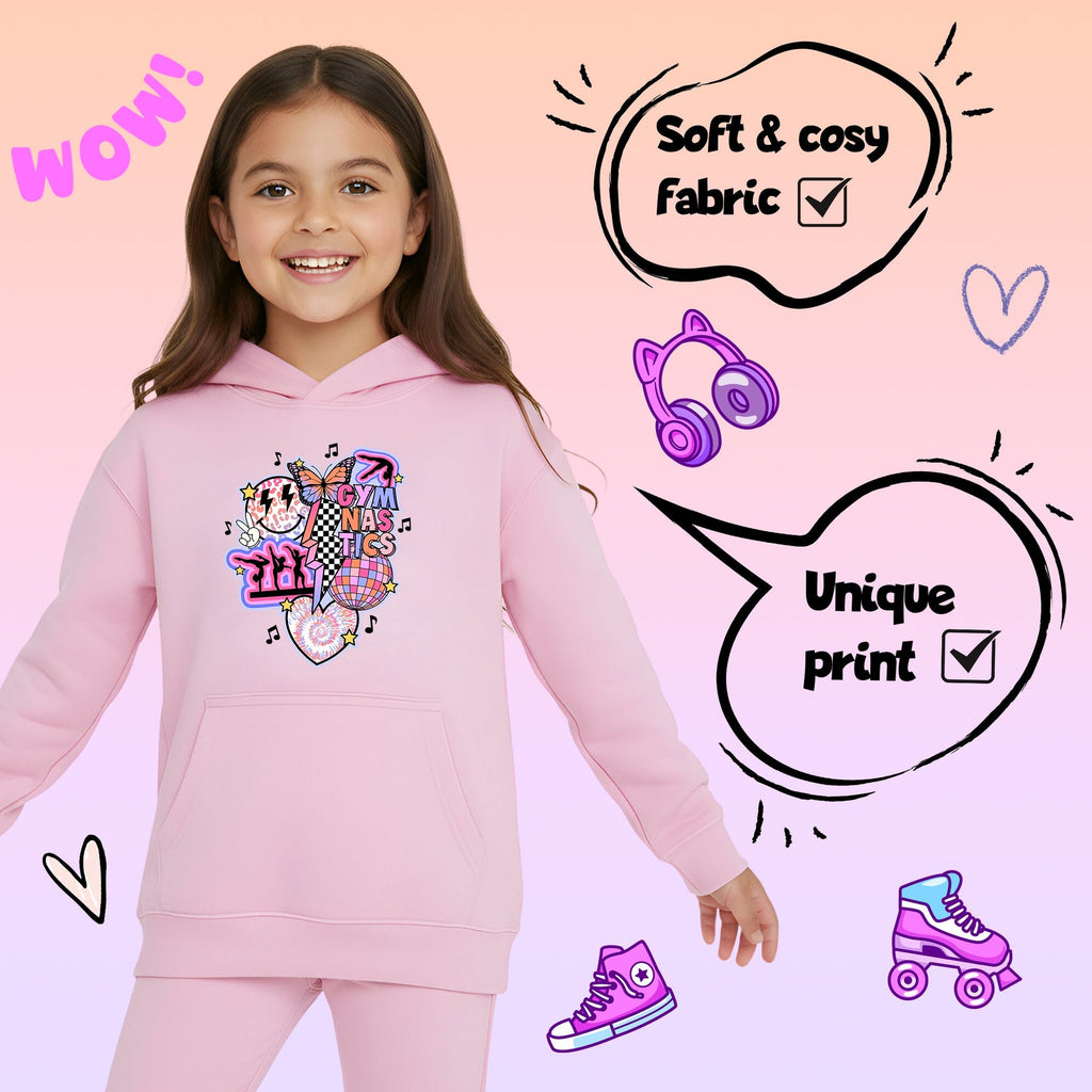 Sweat à capuche gymnastique – Fringoo Gymnastic for Cotton Rich Soft Hooded – Gymnastic Vibes-rose