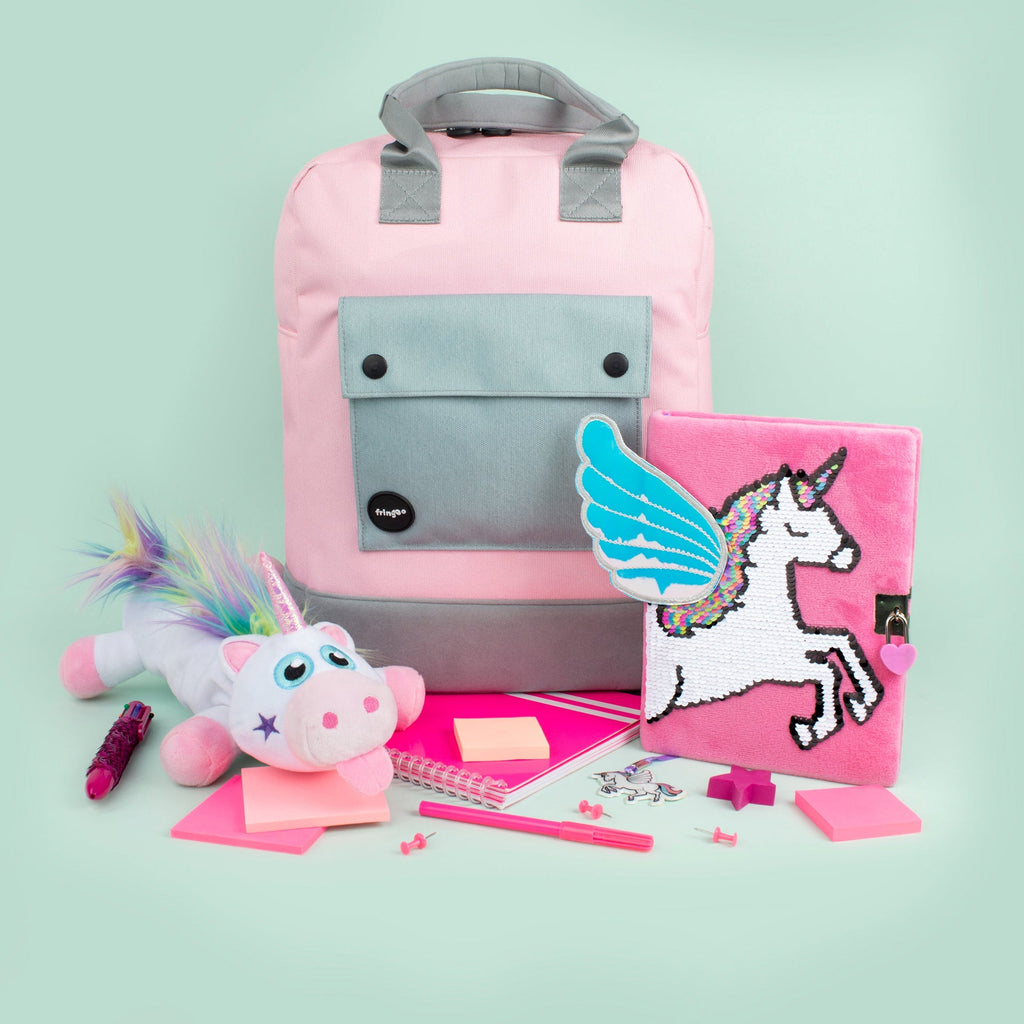 Carnet en peluche 3D – rose licorne Wings