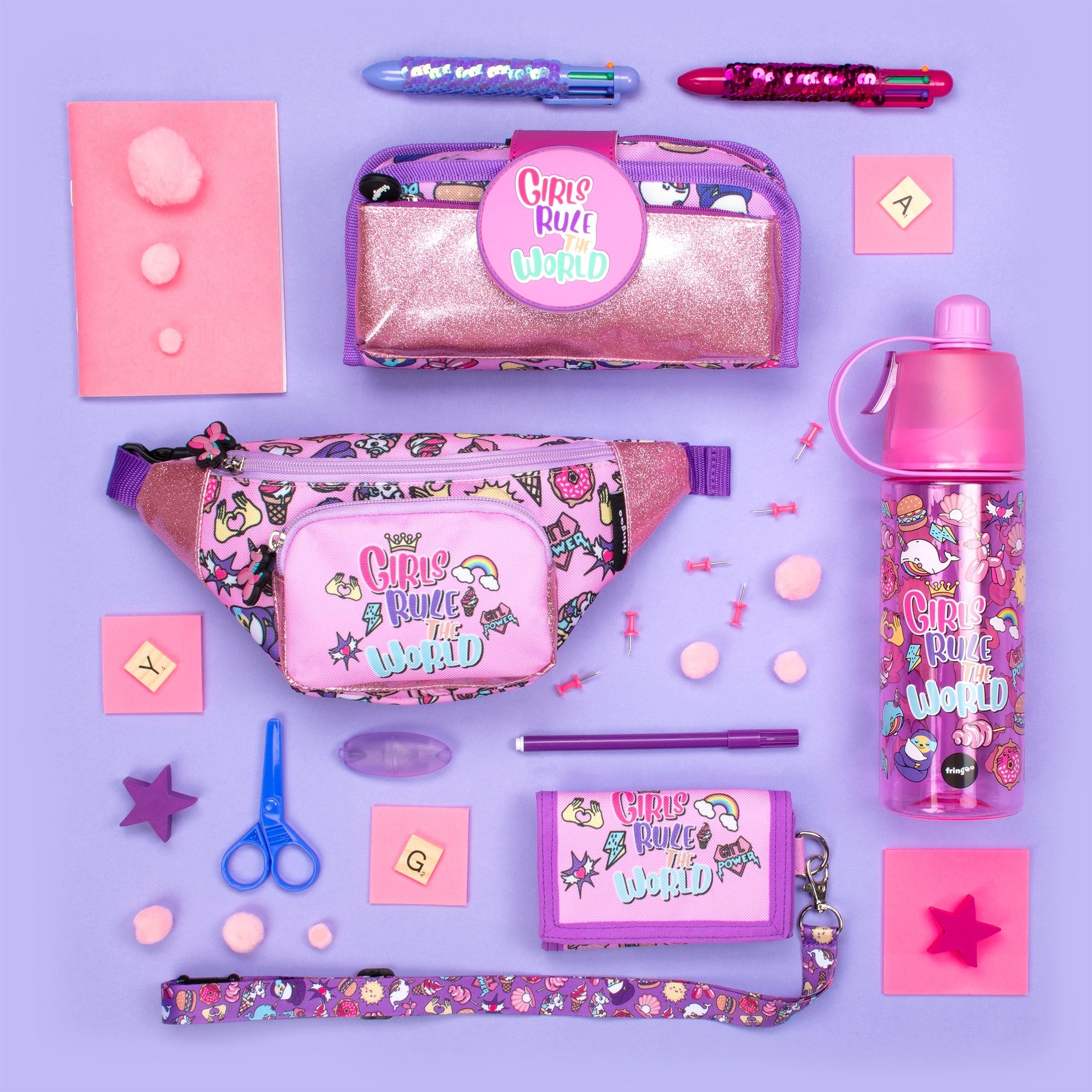 Trousse scolaire avec patch en silicone – Girls Rule