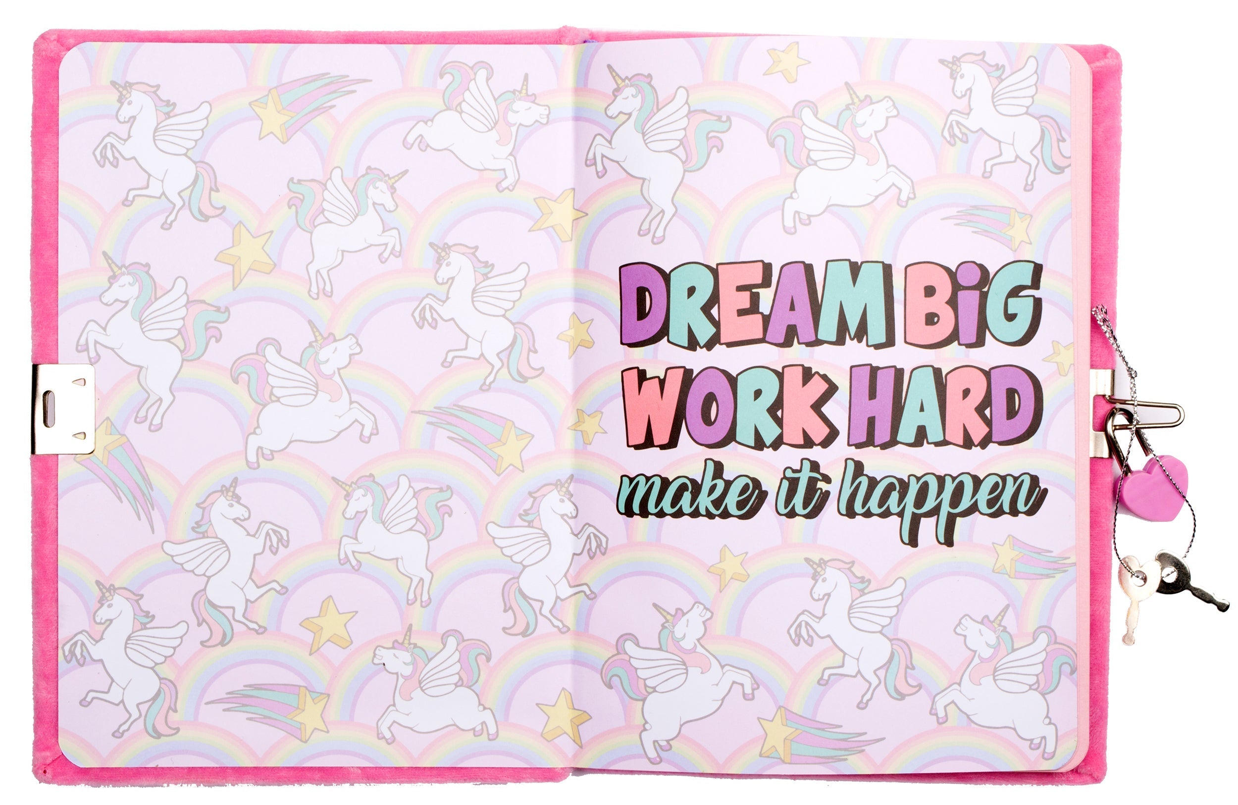 Carnet en peluche 3D – rose licorne Wings