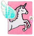 Carnet en peluche 3D – rose licorne Wings