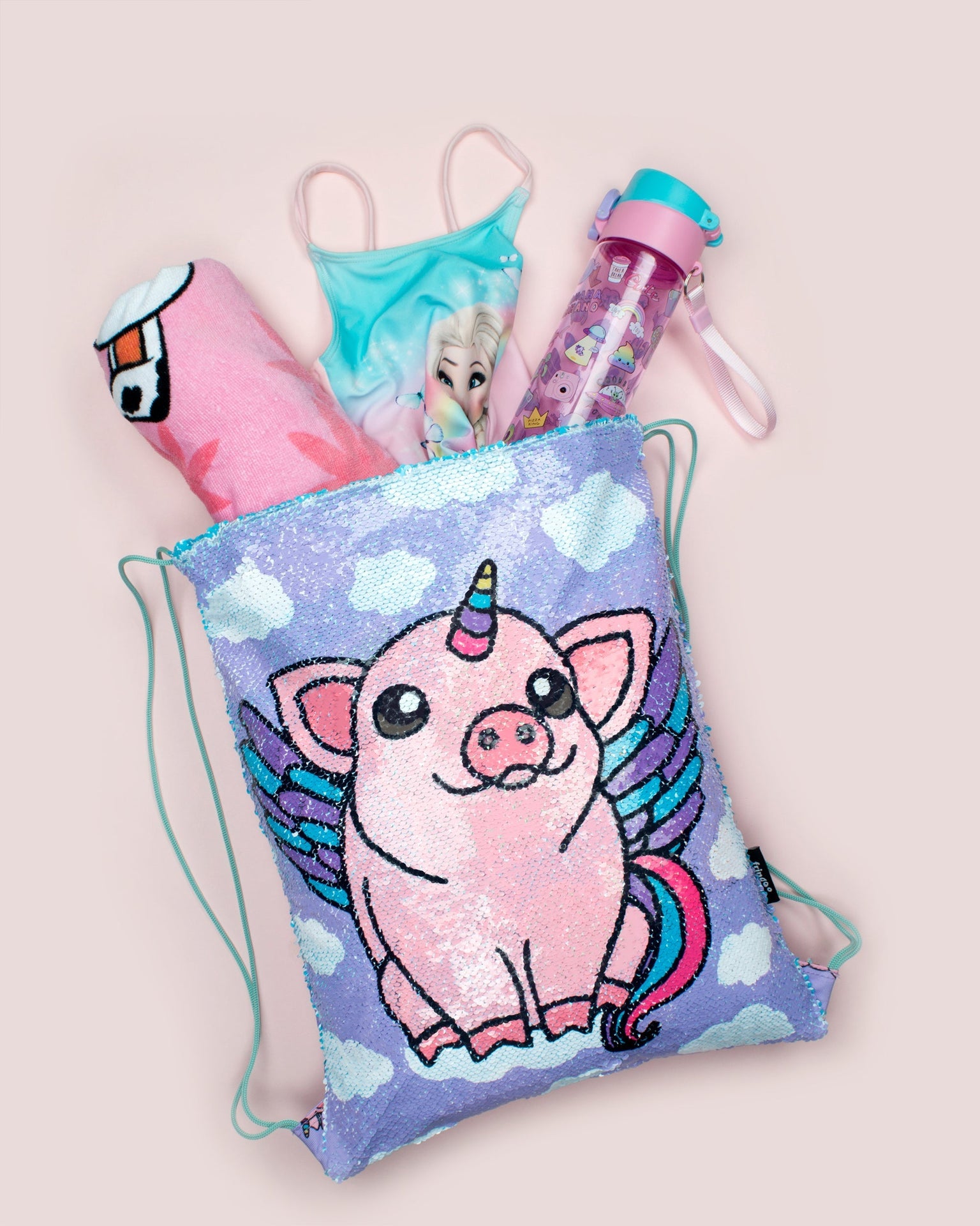 à sequins Drawstring sac à dos – Follow Your Dreams