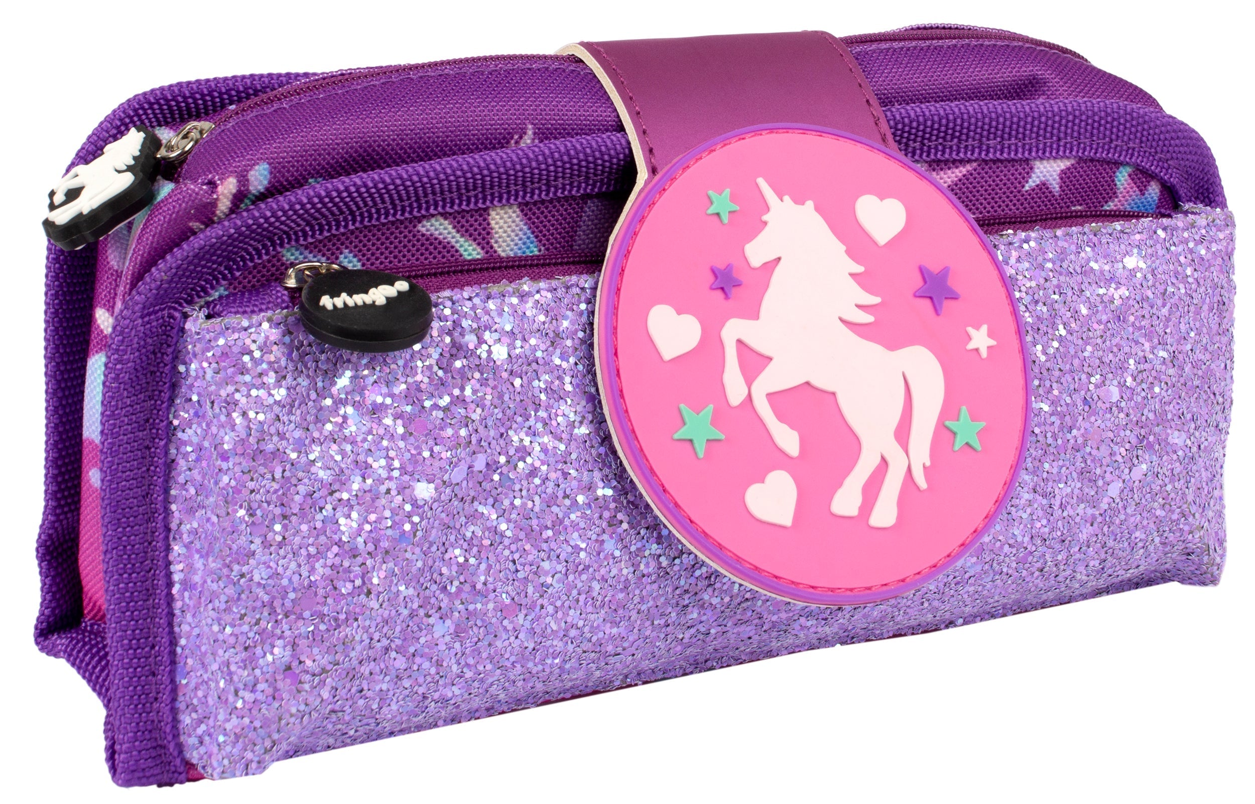 Trousse scolaire avec patch en silicone – licorne Ombre