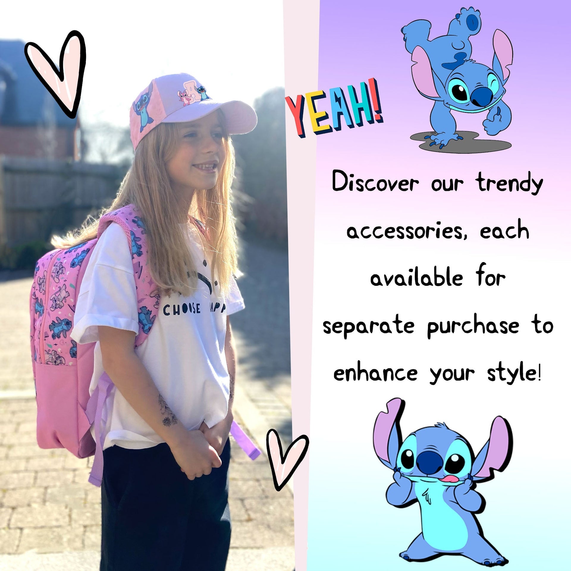 Sac à cordon avec bandoulière – Disney Stitch et Lilo with Letter