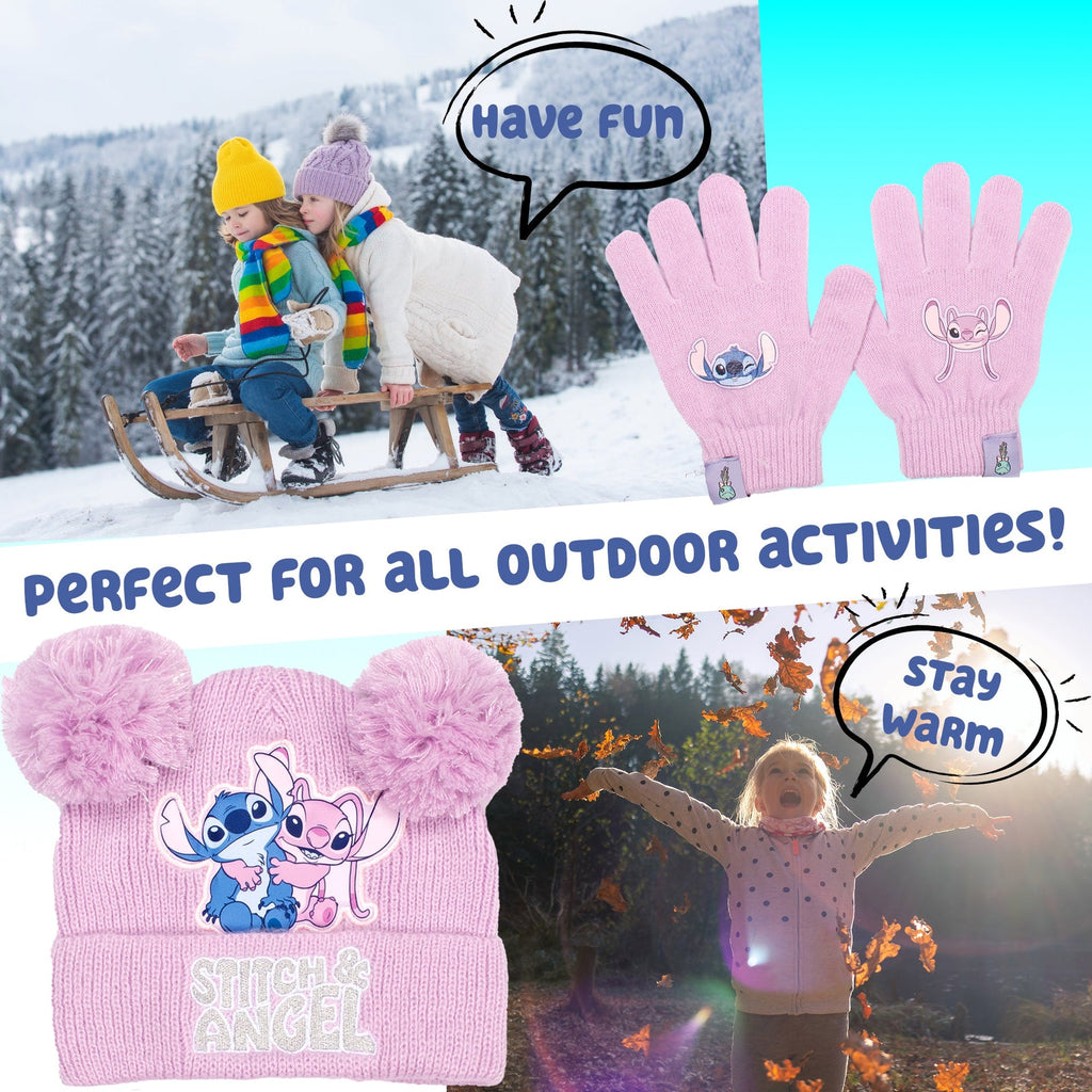 Ensemble bonnet et gants – Disney Lilo & Stitch Winter Set for Girls