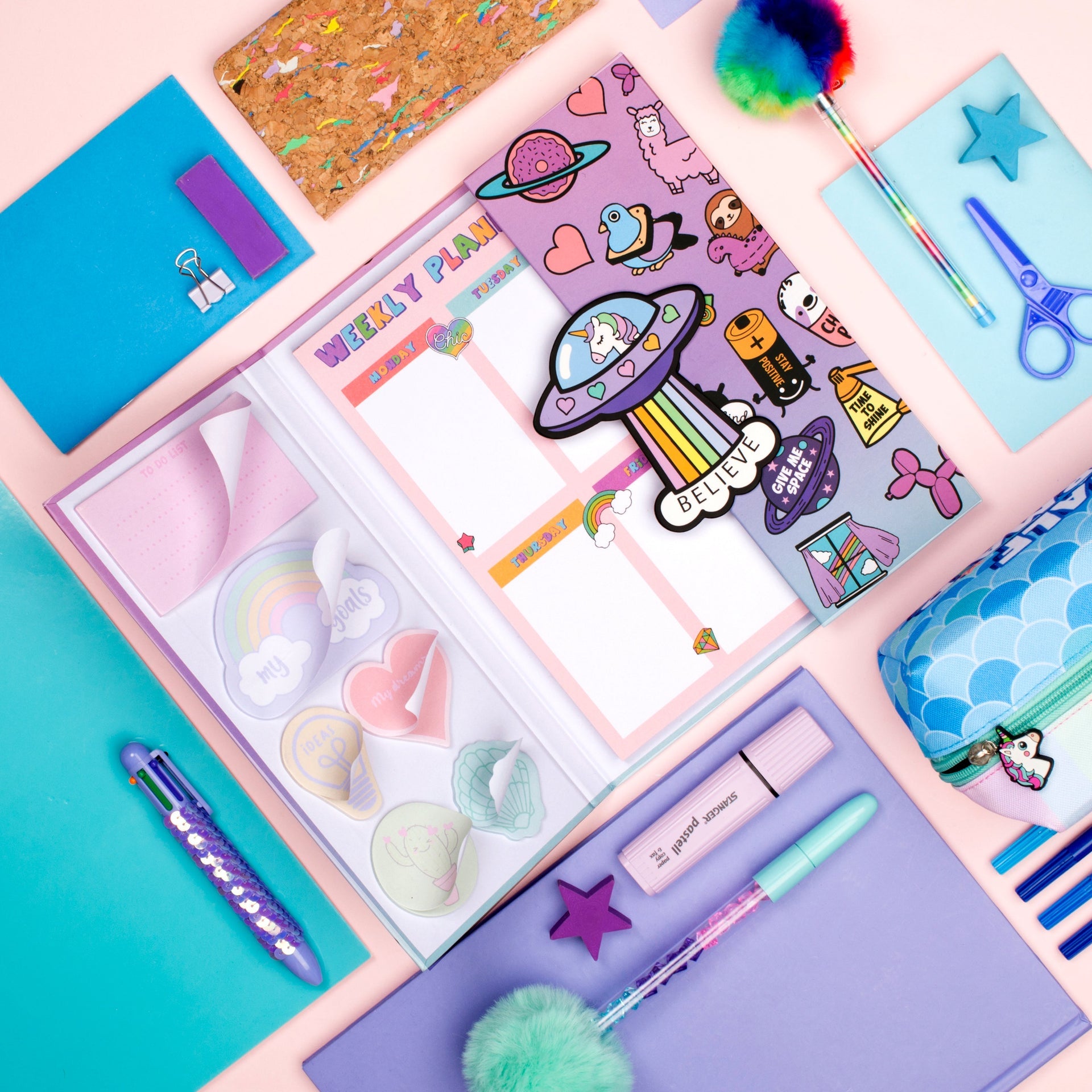 Planning hebdomadaire magnétique – licorne Believe
