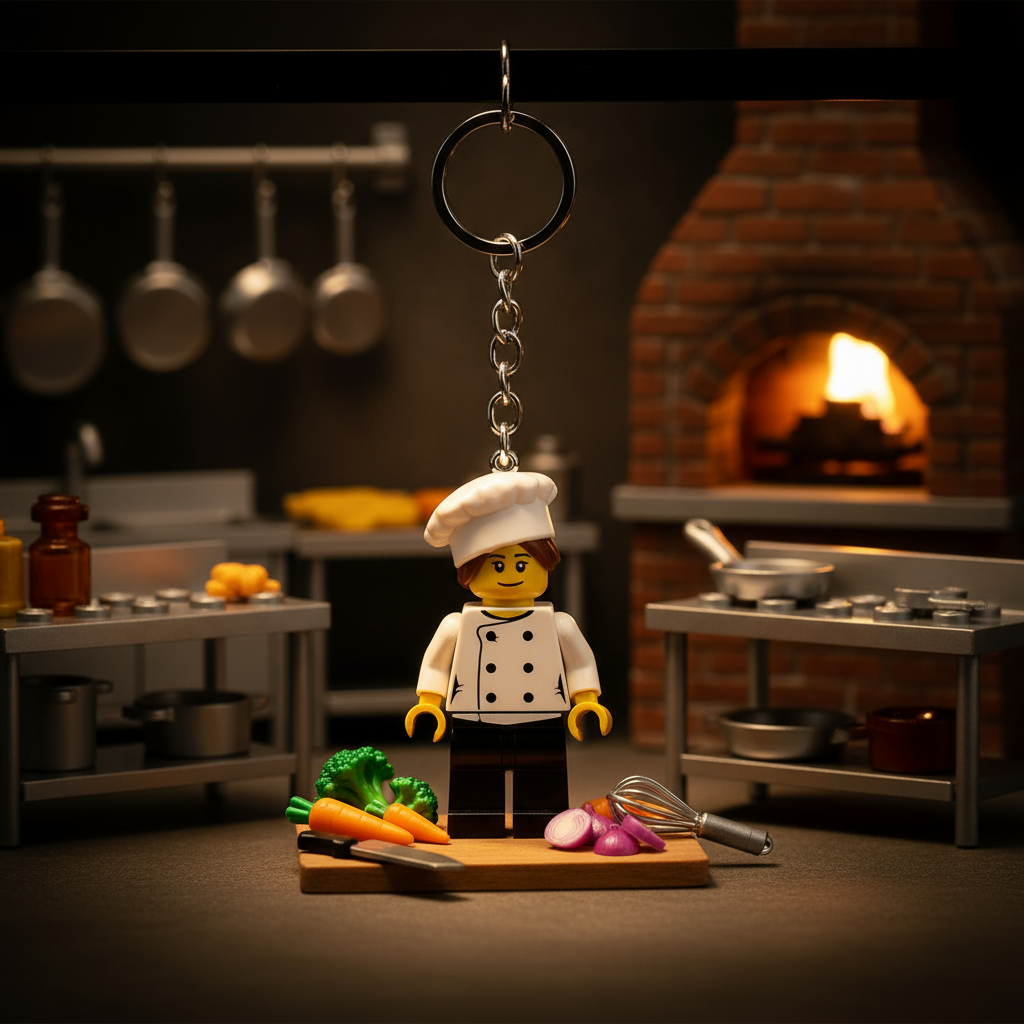 Porte-clés lumineux LEGO - Cheffe - produit Joy Toy